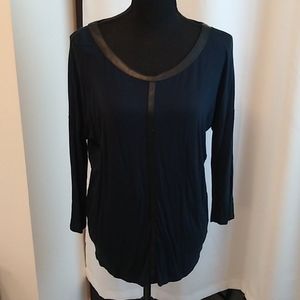 Philosophy Tunic Top with Leather Detail